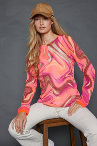 LISA TODD TRIPPIN SWIRL 100% COTTON SWEATER