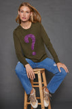 LISA TODD QUESTION MARK COTTON CASHMERE BLEND SWEATER