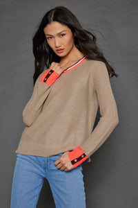 LISA TODD CANDY CUFF COTTON CASHMERE SWEATER