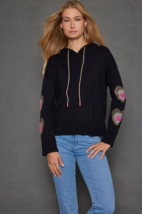 LISA TODD CATCH ME HOODIE SWEATER IN BLACK